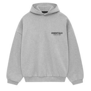 Fear of God Essentials Light Heather Gray Hoodie (XS-XL)